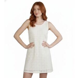 Joe Fresh White Eyelet Lace A Line Dress Size 16 Sleeveless‎ Sheath Grannycore
